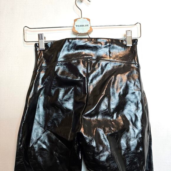 SPANX SP Faux Patent / Faux Leather Shaping Leggings — Classic Black, Size SP - Picture 11 of 14